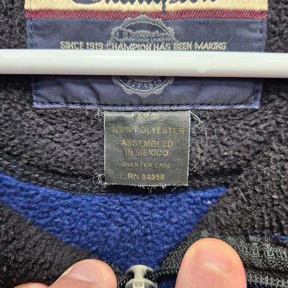 Vintage Champion Fleece Vest Mens Size Large‎ Blue Full Zip - Picture 5 of 9